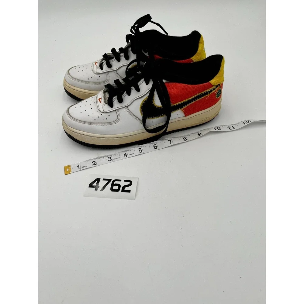 Nike Air Force 1 Low LV8 DD9530-100 Sneakers Kids 6.5Y White Orange Leather